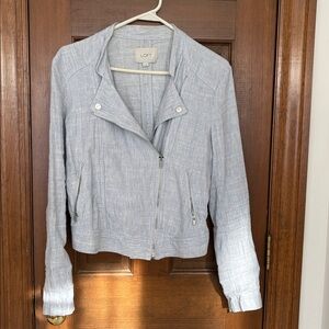 LOFT Heathered Gray Moto Jacket